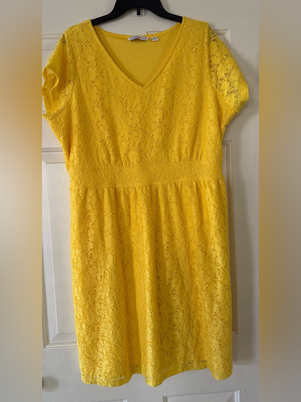 Isaac Mizrahi LIVE! Bright Yellow midi dress 1x